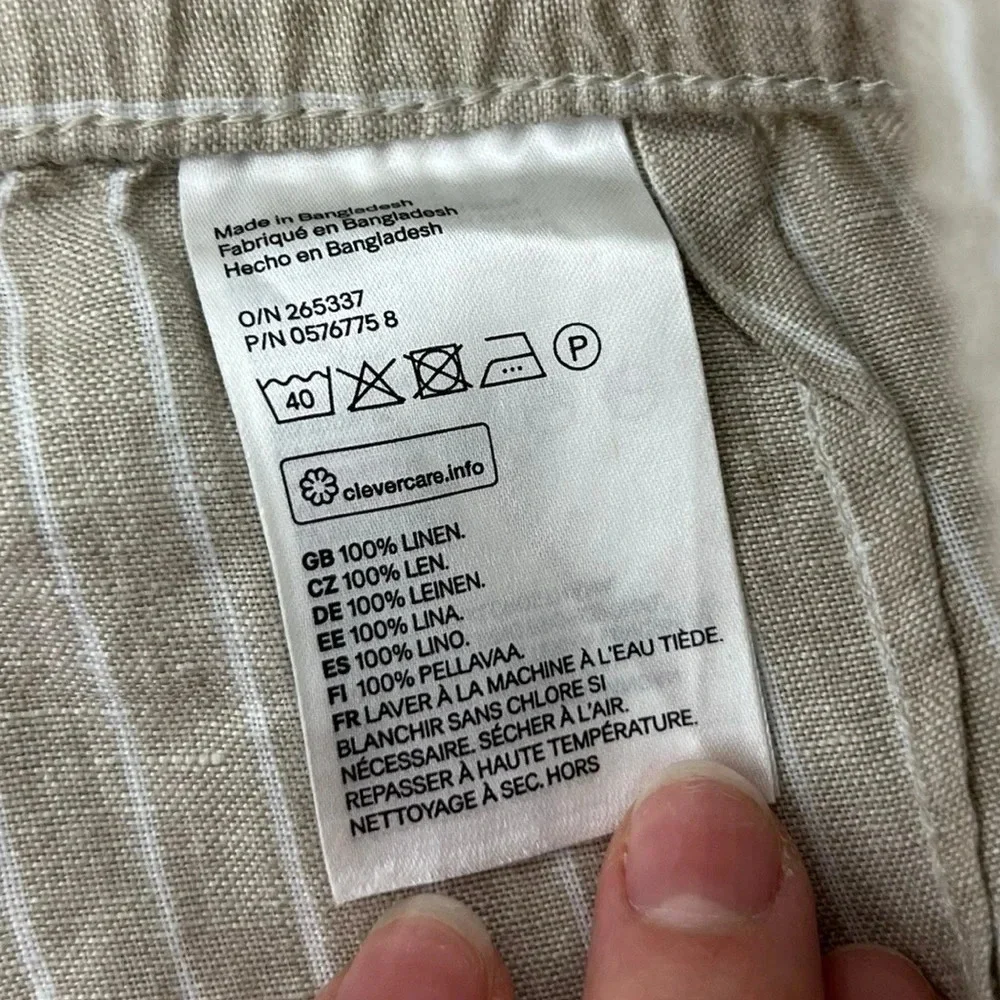 H&M • Linen Striped Pants